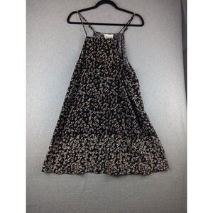 Sadie &‎ Sage Women's Black Floral Mini Dress Size Medium adjustable straps boho